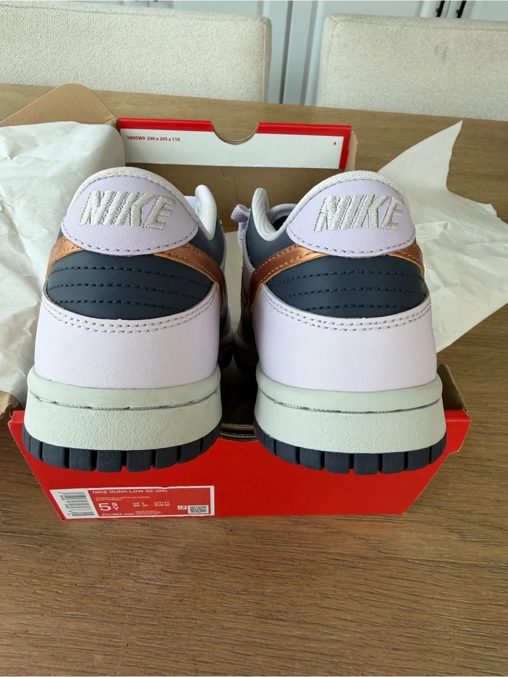 *BRAND NEW* Nike Dunk Low SE (GS) Thunder Blue/Copper Swoosh
